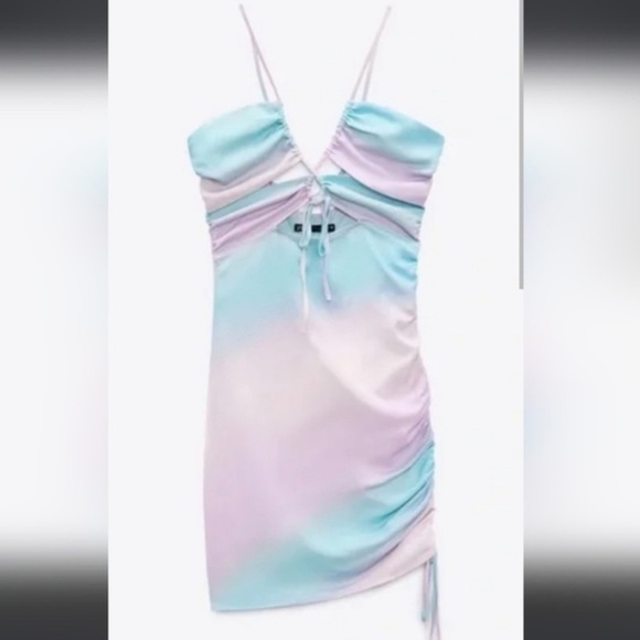 Zara Ruched Gradient Mini Dress - Picture 2 of 3